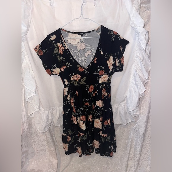Floral Black Baby Doll Dress From Ardenes - Picture 1 of 3